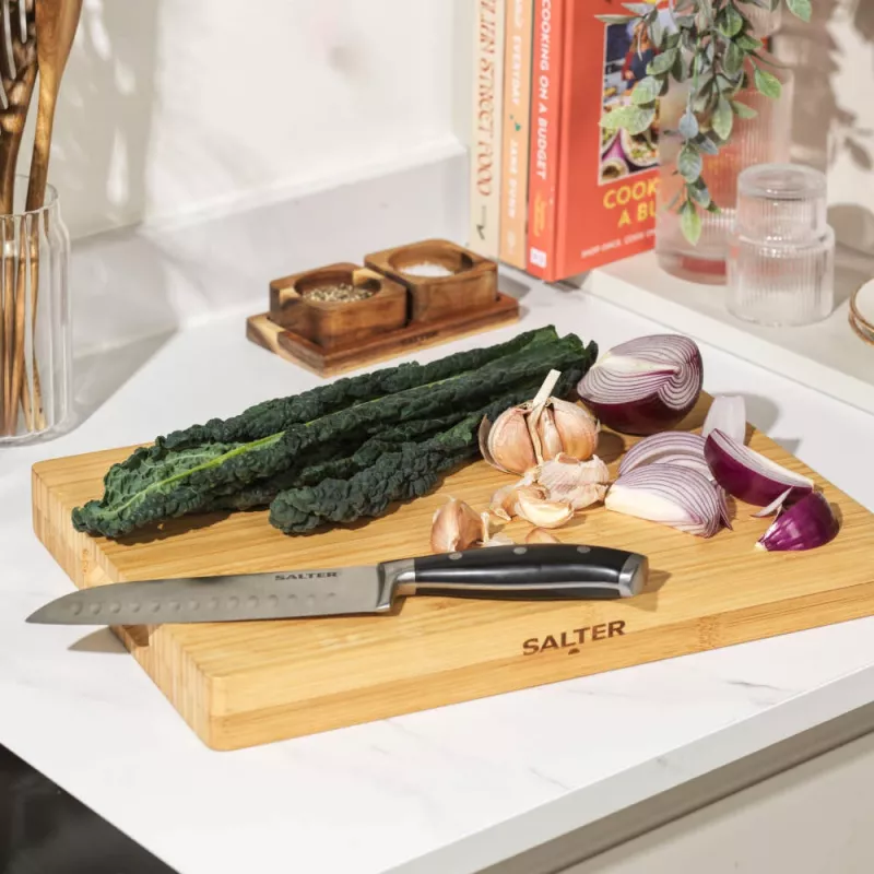 Chopping board Salter BW13307RD bamboo eco-friendly design, rectangular cutting board