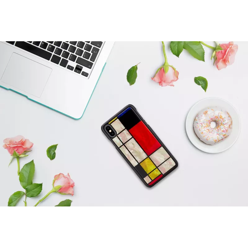 Smartphone case iKins for iPhone XS Max Mondrian Black – protective cover, hard shell
