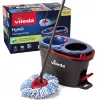 Floor mop VILEDA Microfibre 320 mm, telescopic handle 55–123 cm, washable, 360° rotating head, black/blue/red