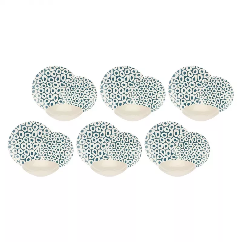 Dinner service for 6 people Rose&Tulipani R18420TA18 Sea Stones design, 18 pieces