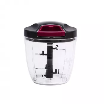 Manual food chopper Jata HMAQ4506 capacity 0.9 L stainless steel blades 140 mm height 12.5 cm diameter Black Red Transparent