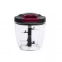 Manual food chopper Jata HMAQ4506 capacity 0.9 L stainless steel blades 140 mm height 12.5 cm diameter Black Red Transparent