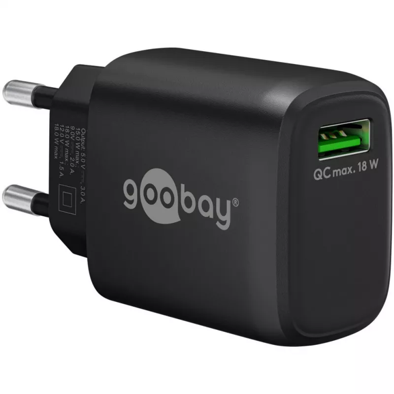 USB-A QC Fast Charger (18 W) (black)