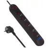 Power strip MACLEAN MCE395 B — 5 sockets, 3×USB, 110–240V AC, 2.1A USB, 2500W, 1.5 m cable, black