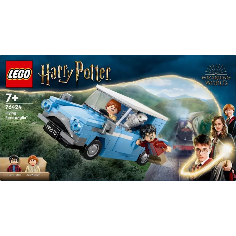 LEGO Harry Potter Flying Ford Anglia Car Toy for 7 Plus Year Old Kids Boys & Girls Buildable Model with Ron Weasley Character Minifigure and Hedwig