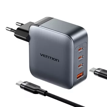 Vention power charger TZ-FETH0-EU 3× USB-C + 1× USB-A 100W, PD up to 30W per C, Input 100–240V