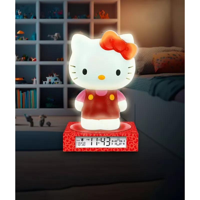 3D night lamp Kids Euroswan HK50198 with Hello Kitty design and built-in alarm clock