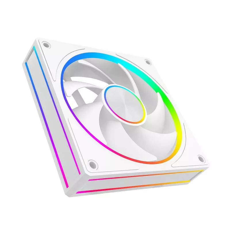 Case fan MODECOM VOLCANO LOOP 120 ARGB White — 120 mm, ARGB lighting, PWM support, 400–1400 RPM