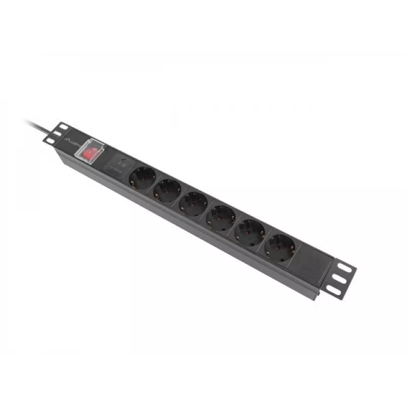 Lanberg PDU-05F-0200-BK power distribution unit (PDU) 5 AC outlet(s) 1U Black