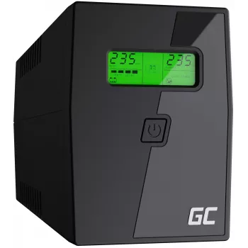 Uninterruptible Power Supply Green Cell UPS02 0.8 kVA (480 W) Line-Interactive, LCD, 2x Type F outlets, USB-B, RJ-45, RJ-11