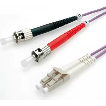 Fibre Optic Jumper Cable VALUE 50/125µm LC/ST OM4 purple 10 m