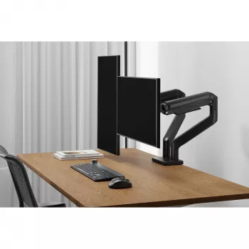 Monitor mount DIGITUS Dual Monitor Mount for 2×45 inch screens, clamp, 2×20 kg, VESA 75×75–100×100, tilt -20–50°