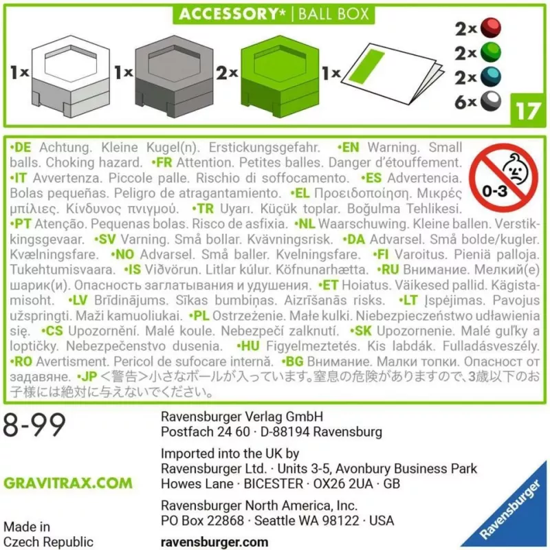 Accessory toy Ravensburger GraviTrax Ball Box multicolour