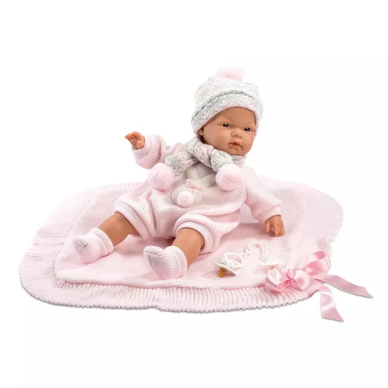 Doll Llorens Crying Doll 38938 Made of Roses, 38 cm lifelike baby doll