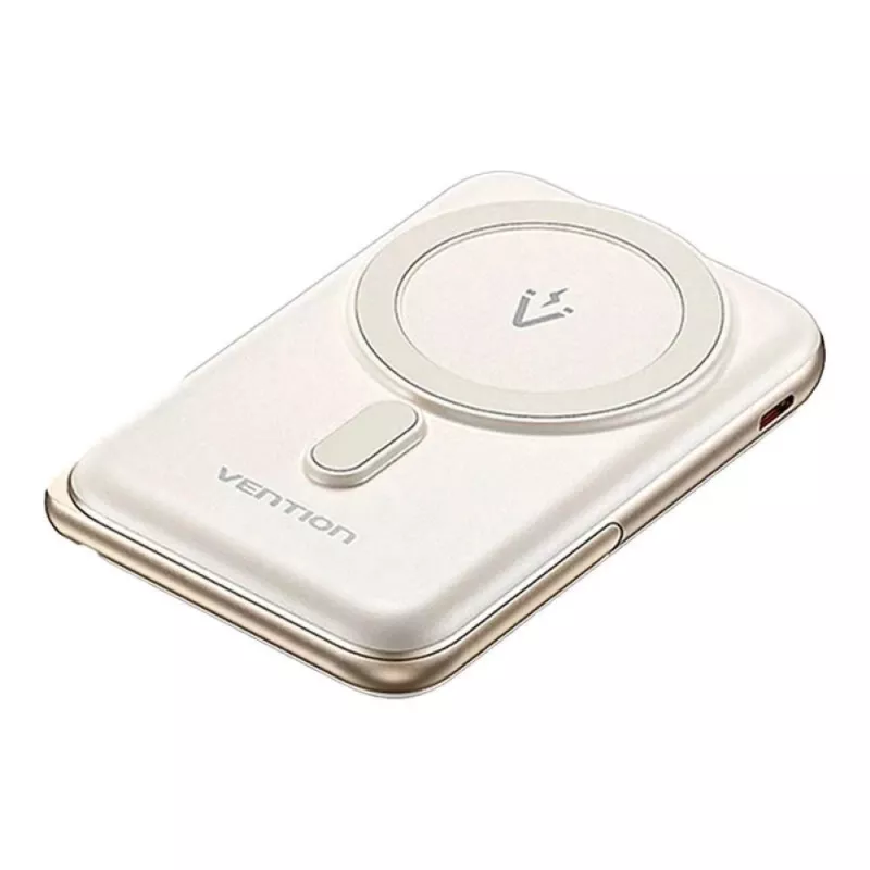 Power bank Vention 10000mAh Magnetic Wireless 20W — 10000 mAh, 3 A output, USB-C, white