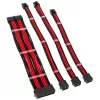 Kolink Core Standard Braided Cable Extension Kit - Jet Black / Racing Red, 24‑pin + 8‑pin + 6+2‑pin + SATA