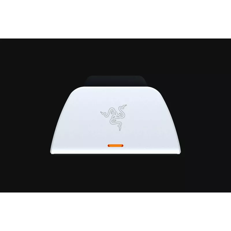 Charging stand Razer RC21-01900100-R3U1 for PlayStation 5 controllers — white, charges one controller, includes USB-C to USB-A cable