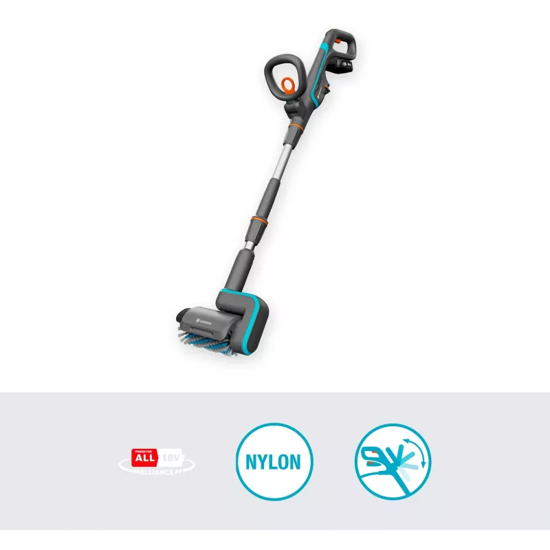 Electric patio cleaner GARDENA 14841-20 battery powered green grey orange