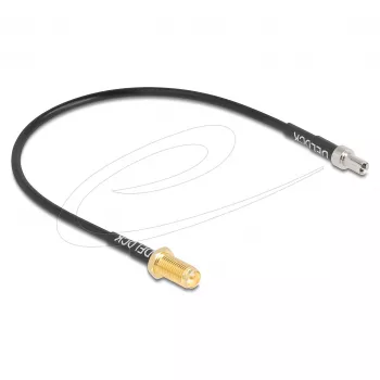 Coaxial cable DELOCK 90919 RG-174, 20 m, RP-SMA to TS9, black