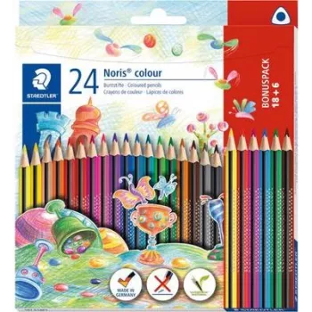 Colour pencils Staedtler Noris colour 18+6 set — model 187 C18P1, 24 pencils with assorted colours