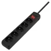 Power extension SAVIO LZ-18 — 5 m cable, 5 AC outlets, indoor, black, 10 A, 50 Hz