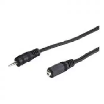 Wentronic Goobay 2,5mm-jack-Extension Cable, Black, 2 m - jack 2,5 mm-Plug (3-Pin, Stereo) > jack 2,5 mm-Socket (3-Pin, Stereo) (50458)