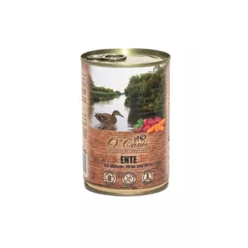 Wet dog food o'canis Duck with millet and carrots 400 g — canned adult dog food, 74.4% moisture, 9.7% protein, 4.2% fat
