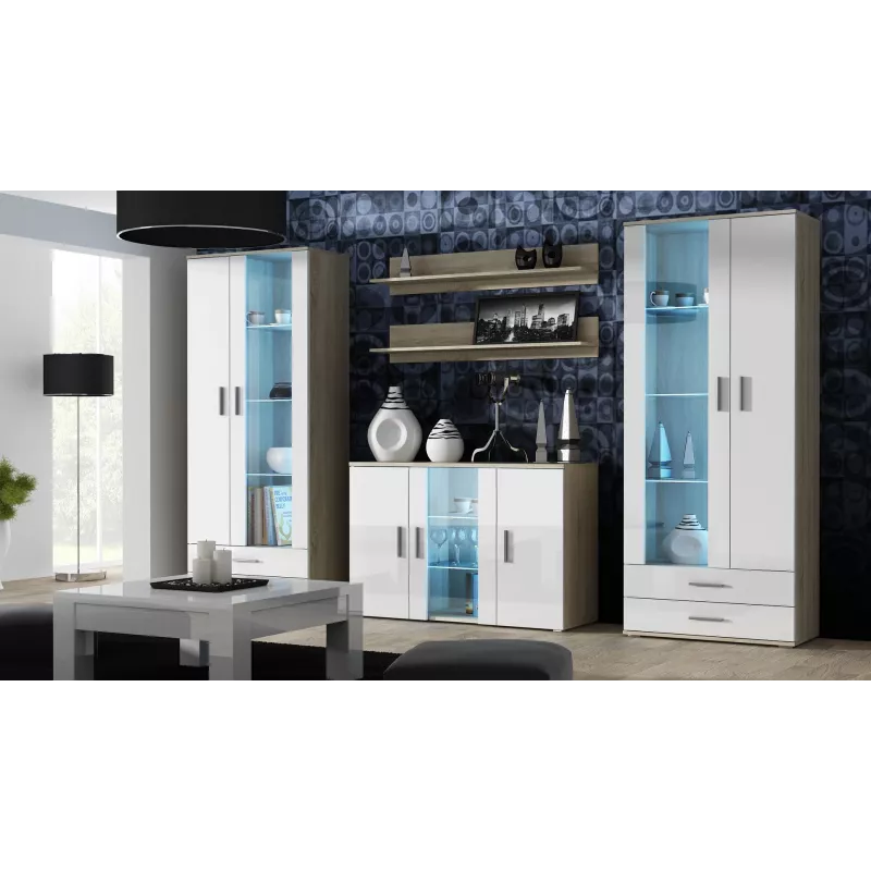 Cama sideboard 120 cm SOHO S7 sonoma oak/white gloss