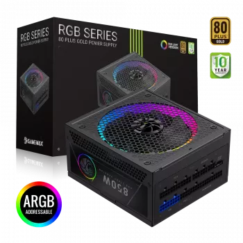 Gamemax Power Supply, 80 PLUS, Gold | RGB 850G | 850 W