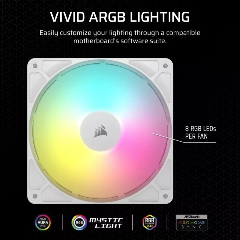 Fan Corsair RS140 ARGB 14 cm White 330-1700 RPM
