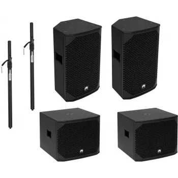 PA active speaker set Omnitronic AZX M 2000W power, active PA speaker package