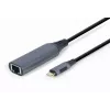 Network adapter Gembird A-USB3C-LAN-01 Type-C USB 3.2 Gen 1, Gigabit RJ-45, 0.15 m cable, metal housing, grey/black