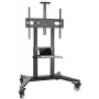 Mobile TV Stand ONKRON TS1871-B for 55–90 inch TVs, Black, Height-adjustable, Wheels