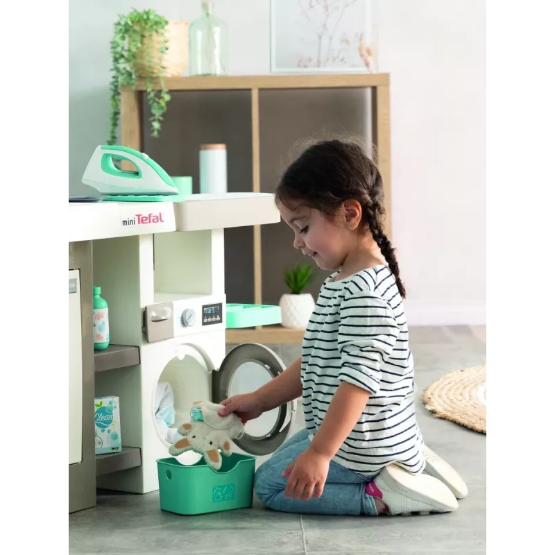 Smoby 311050 toy kitchen with laundry area and accessories