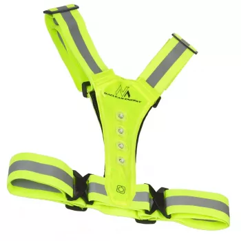 Safety LED reflector vest MACLEAN MCE425 — 360° visibility, adjustable size