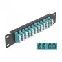 Fiber Optic Patch Panel DeLOCK 10 inch 12 Port LC Quad Aqua 1U Black