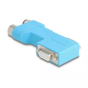 DELOCK D-Sub 9 male/female to M12 5-pin A-coded CAN bus splitter 90° blue