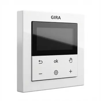 Digital room thermostat Gira System 3000 Bluetooth, white, LCD display