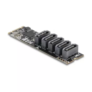 Internal SATA adapter DELOCK 64241 M.2 (Key B+M) to 5x SATA with JMicron JMB585, LED indicators, for PC