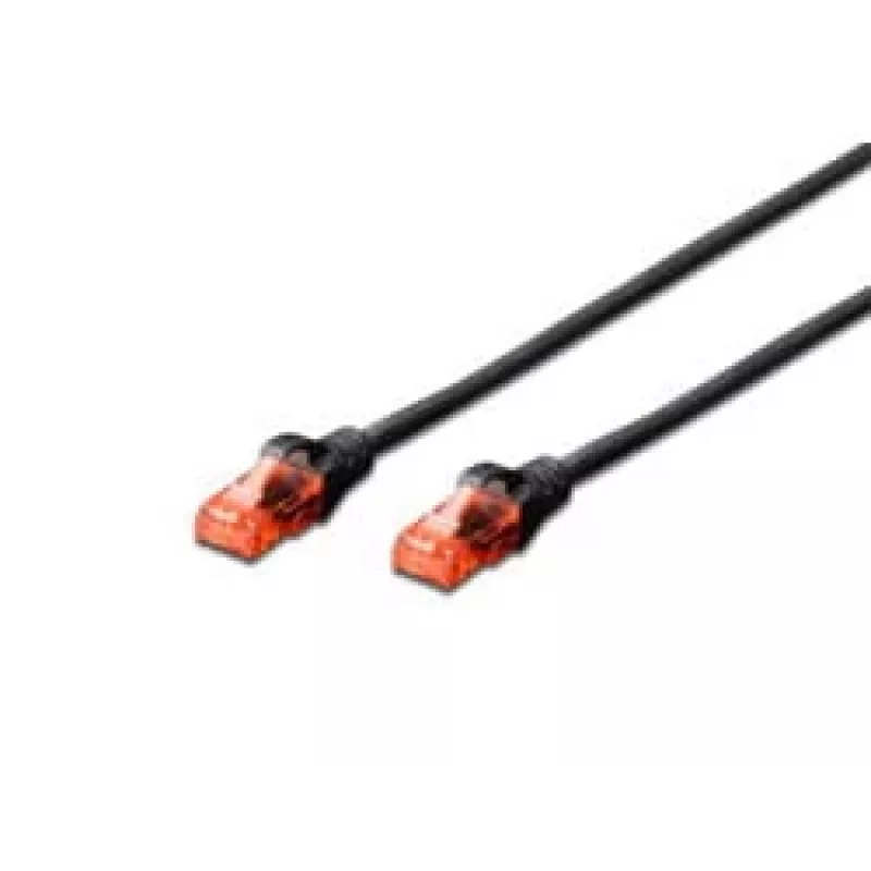 Network Cable Digitus CAT 6 U/UTP RJ-45 0.5m Black