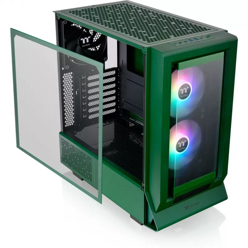 Ceres 350 MX , Tower-Enclosure Dark Green, Tempered Glass x 2