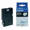 Brother Gloss Laminated Labelling Tape - 12mm, Black/White, 10-pk label-making tape TC