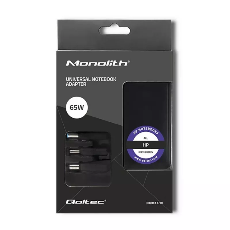 Power adapter Qoltec 51758 Indoor 65 W Black