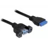USB 3.0 F/F Cable DeLOCK 83118 0.5m Black