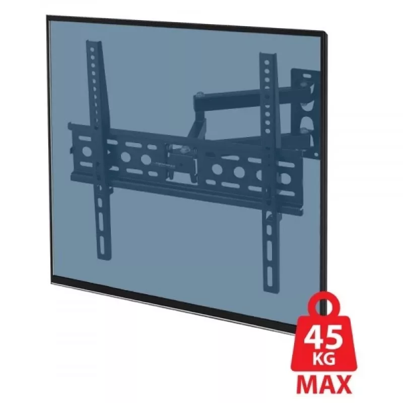 Wall TV mount ESPERANZA ERW016 for 70 inch TVs, black, 45 kg capacity, VESA 75x75–400x400, tilt 15°