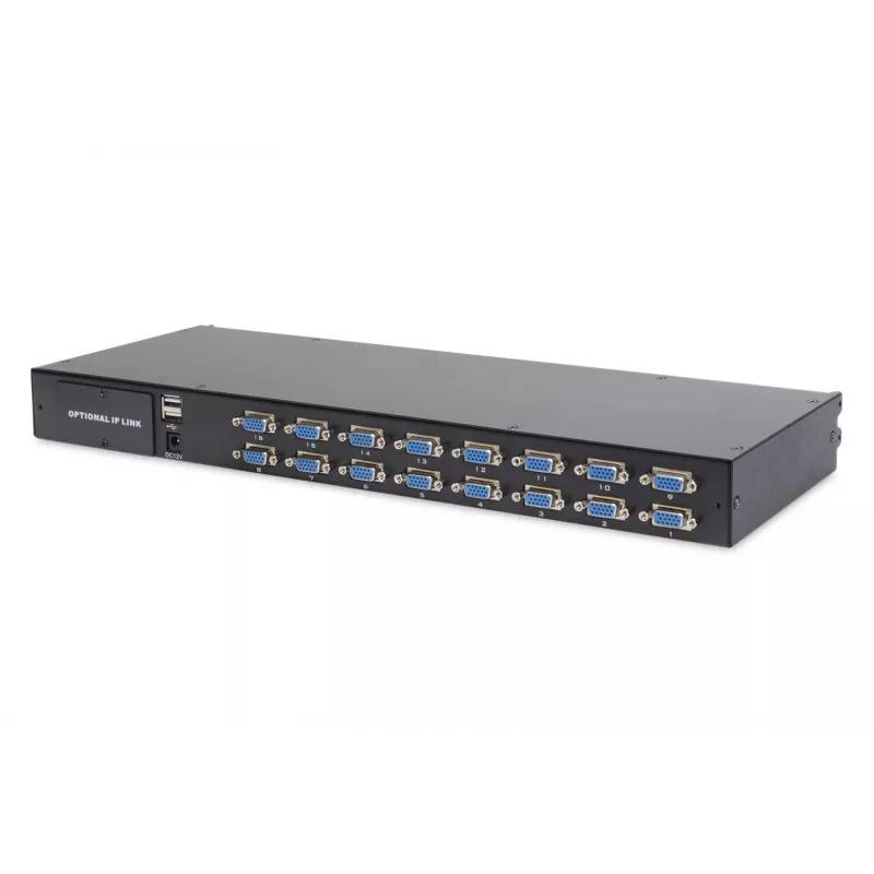 DIGITUS DS-72211-3US 19-inch 16-Port LCD KVM Rack Console