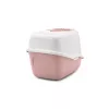 Covered cat litter box Savic Nestor White-Pink, hooded enclosed tray, 56×39×38.5 cm