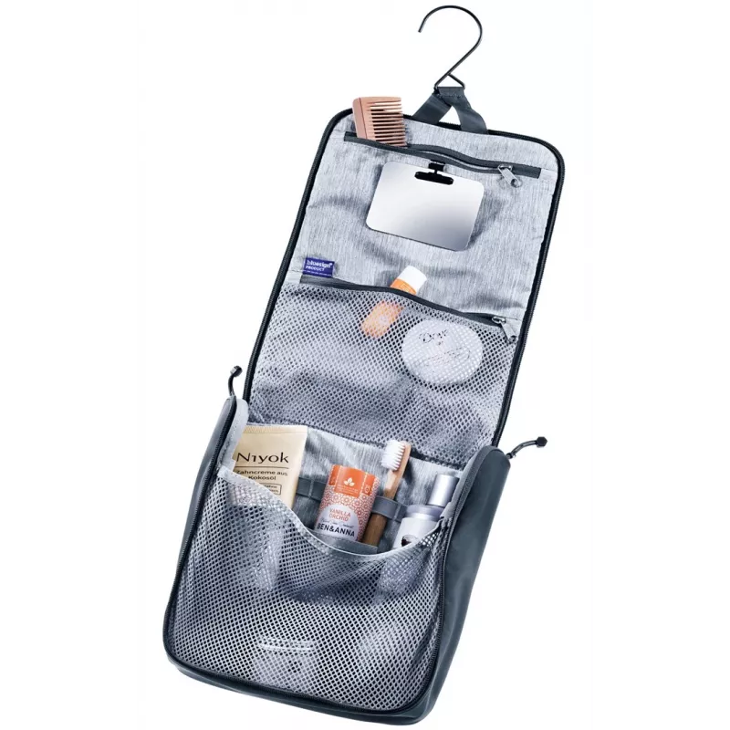Travel toiletry bag DEUTER Wash Center II, compact organizer for toiletries, black