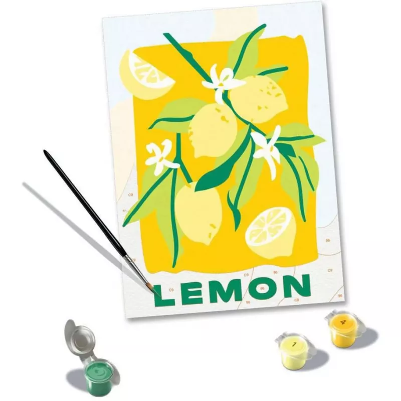 Ravensburger CreArt painting kit – Lemons (design 25515) for canvas painting projects