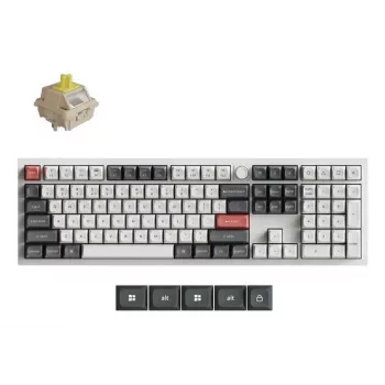 Mechanical keyboard Keychron Q6 Ultra 8K — Full-size 100%, USB + RF Wireless + Bluetooth, RGB, White